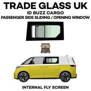 trade glass uk vw id buzz sliding window fly bug screen clear green passenger