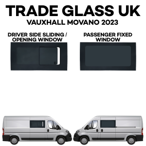trade glass uk vauxhall movano 2023 passenger fixed driver sliding windows passenger driver both