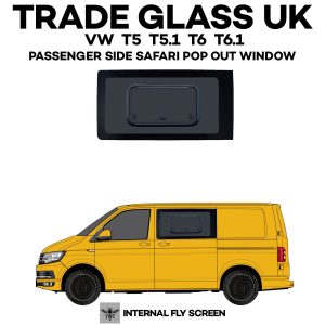trade glass uk vw t5 t5.1 t6 t6.1 safari pop out window fly bug screen passenger