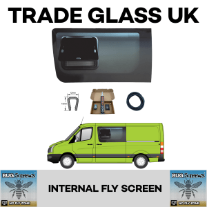 trade glass uk vw sprinter mercedes crafter mwb lwb 2006 2017 old pop out window passenger built in fly screen bug screens