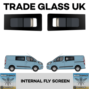 trade glass uk ford transit custom sliding window passenger driver both built in fly screen bug screens