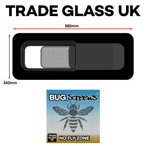trade glass uk universal sliding window 880mm 340mm passenger built in fly screen bug screens